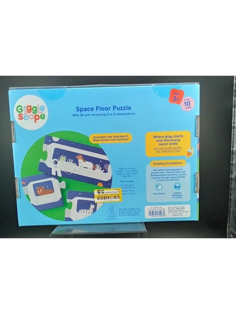 Gigglescape Space Floor Puzzle Ages 3+ Alphabet Animal Themed 28-Piece 10 Ft Lon